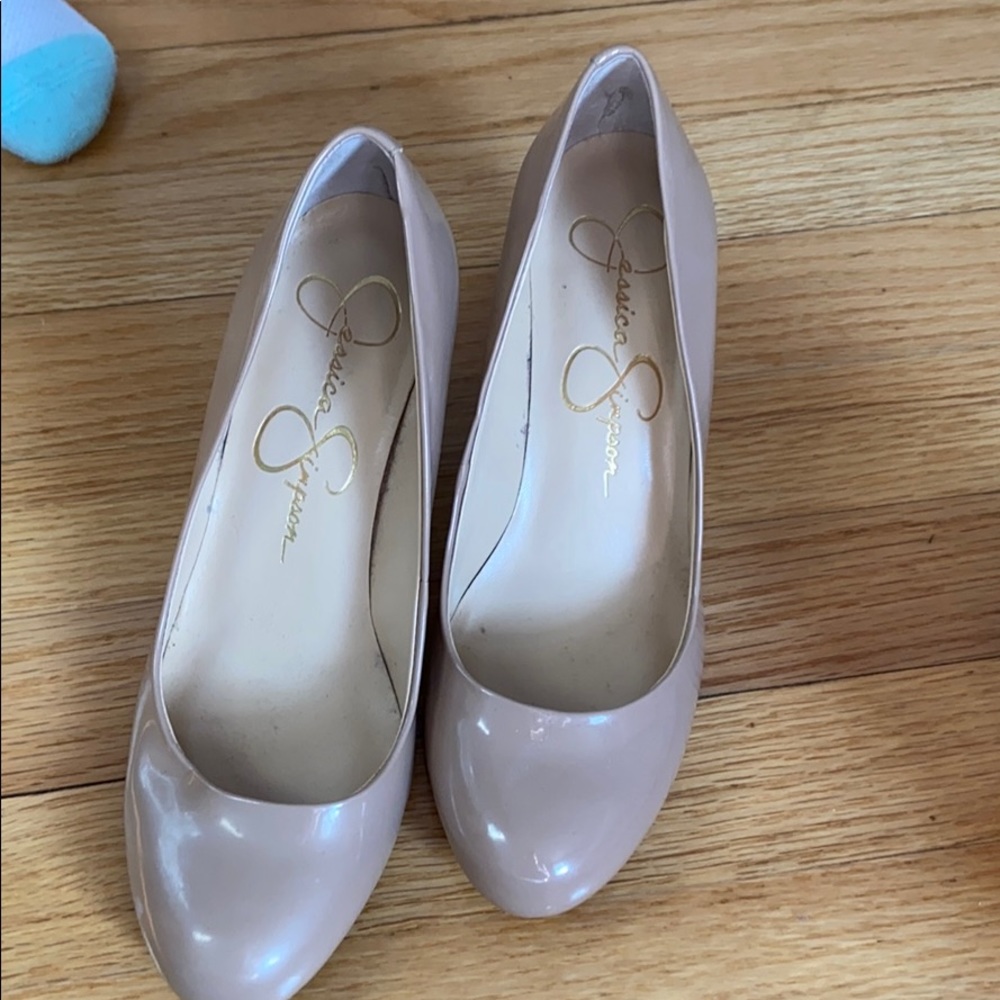 Jessica Simpson patent leather wedges